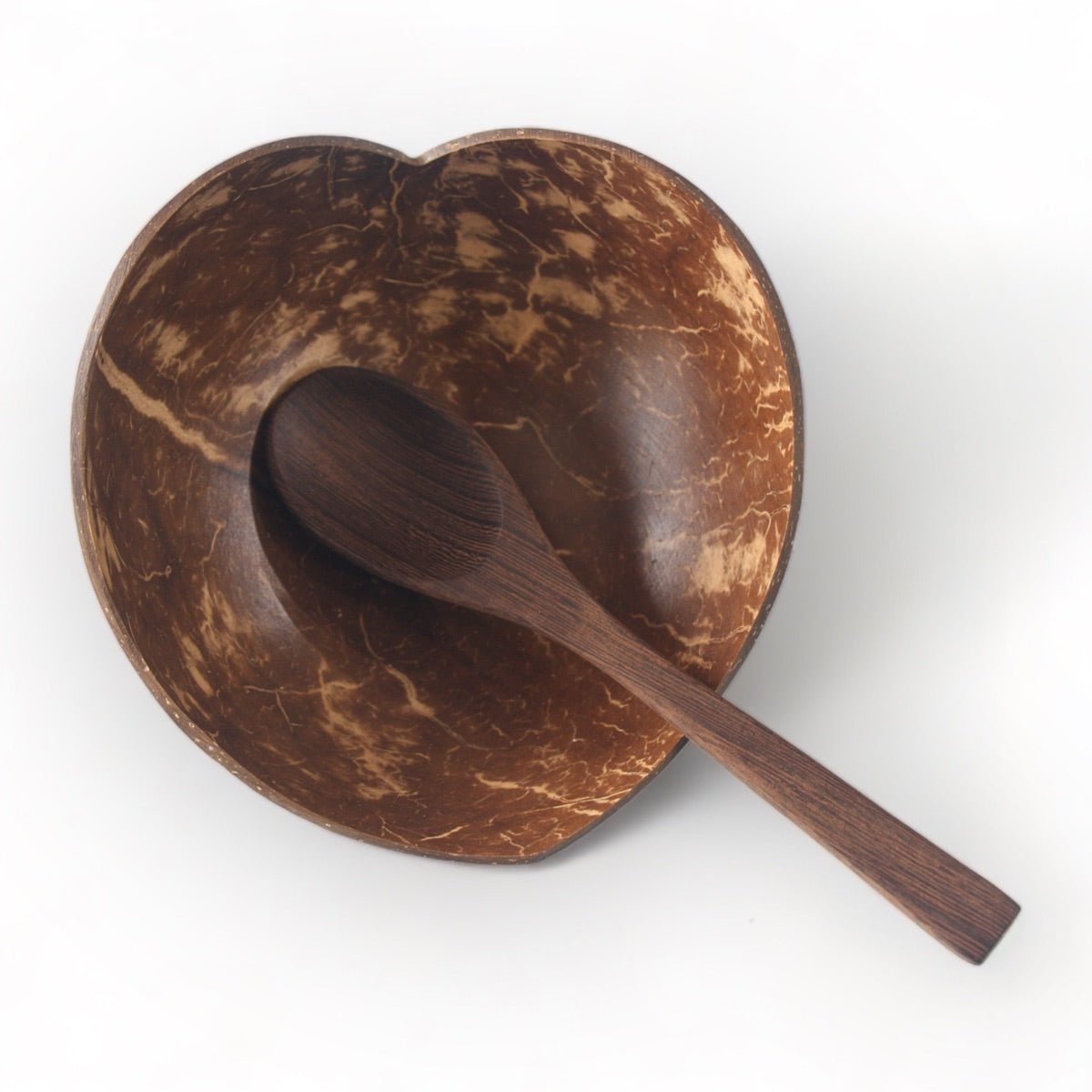 Heart Shaped Coconut Shell Bowl and Spoon Set | Verified Sustainable by Brown Living™