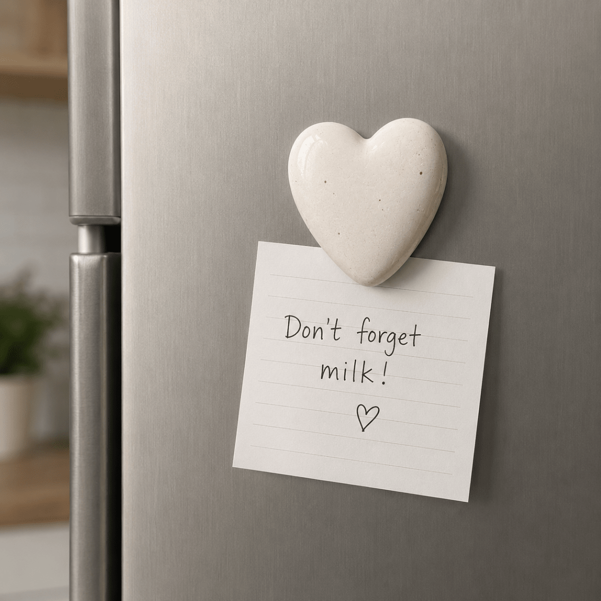 Heart White Ceramic Fridge Magnets Set of 4 – Home Decor on Brown Living™. SKU: D-400. Img 4.