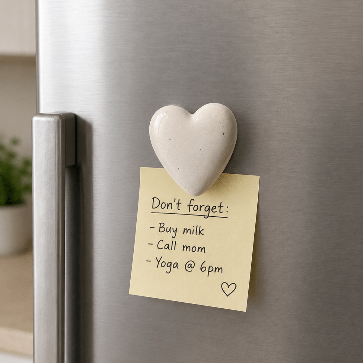 Heart White Ceramic Fridge Magnets Set of 4 – Home Decor on Brown Living™. SKU: D-400. Img 2.