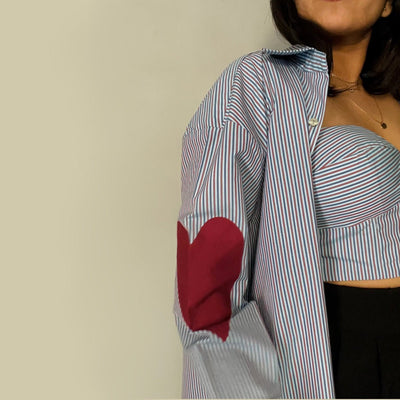 Heartfield Set – Stylish Cotton Shirt Set for Women – Womens Shirt on Brown Living™. SKU: ER - HEARTFIELD - SET - XS - 001. Img 4.