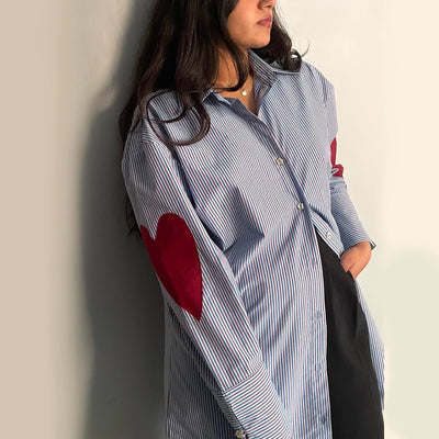 Heartfield Set – Stylish Cotton Shirt Set for Women – Womens Shirt on Brown Living™. SKU: ER - HEARTFIELD - SET - XS - 001. Img 1.