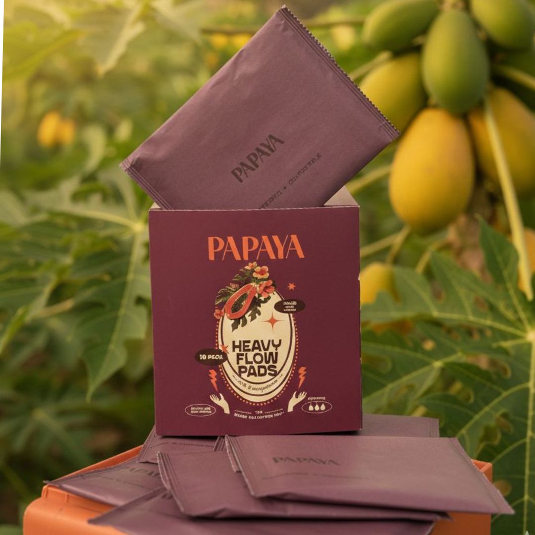 Heavy Flow Menstrual Pads | Pack of 18 – Sanitary Pad on Brown Living™. SKU: PPHF18. Img 1.