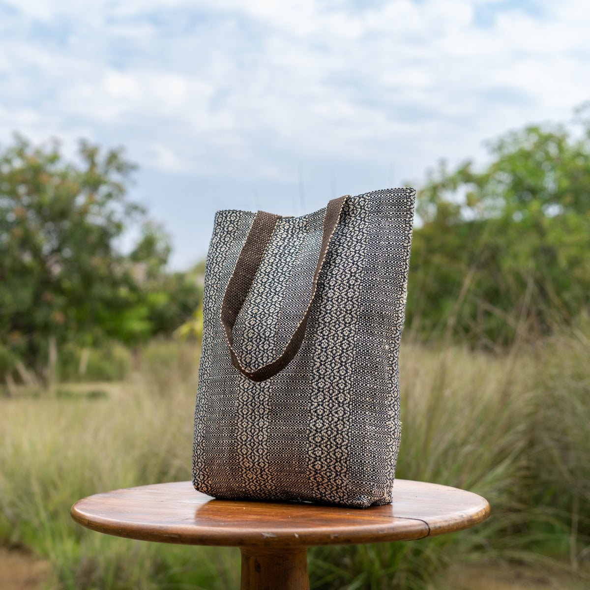 Heera Hand - Woven Tote Bag | Artisan - Made Everyday Carry Tote – Bags on Brown Living™. SKU: S22WHEETO147-CB. Img 1.