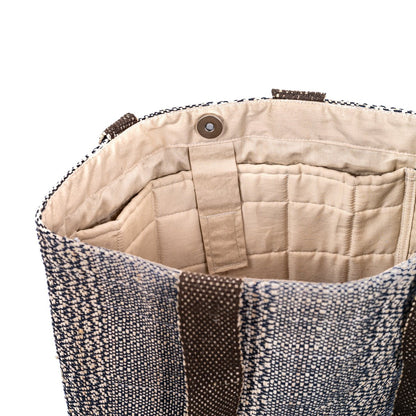 Heera Hand - Woven Tote Bag | Artisan - Made Everyday Carry Tote – Bags on Brown Living™. SKU: S22WHEETO147-CB. Img 3.