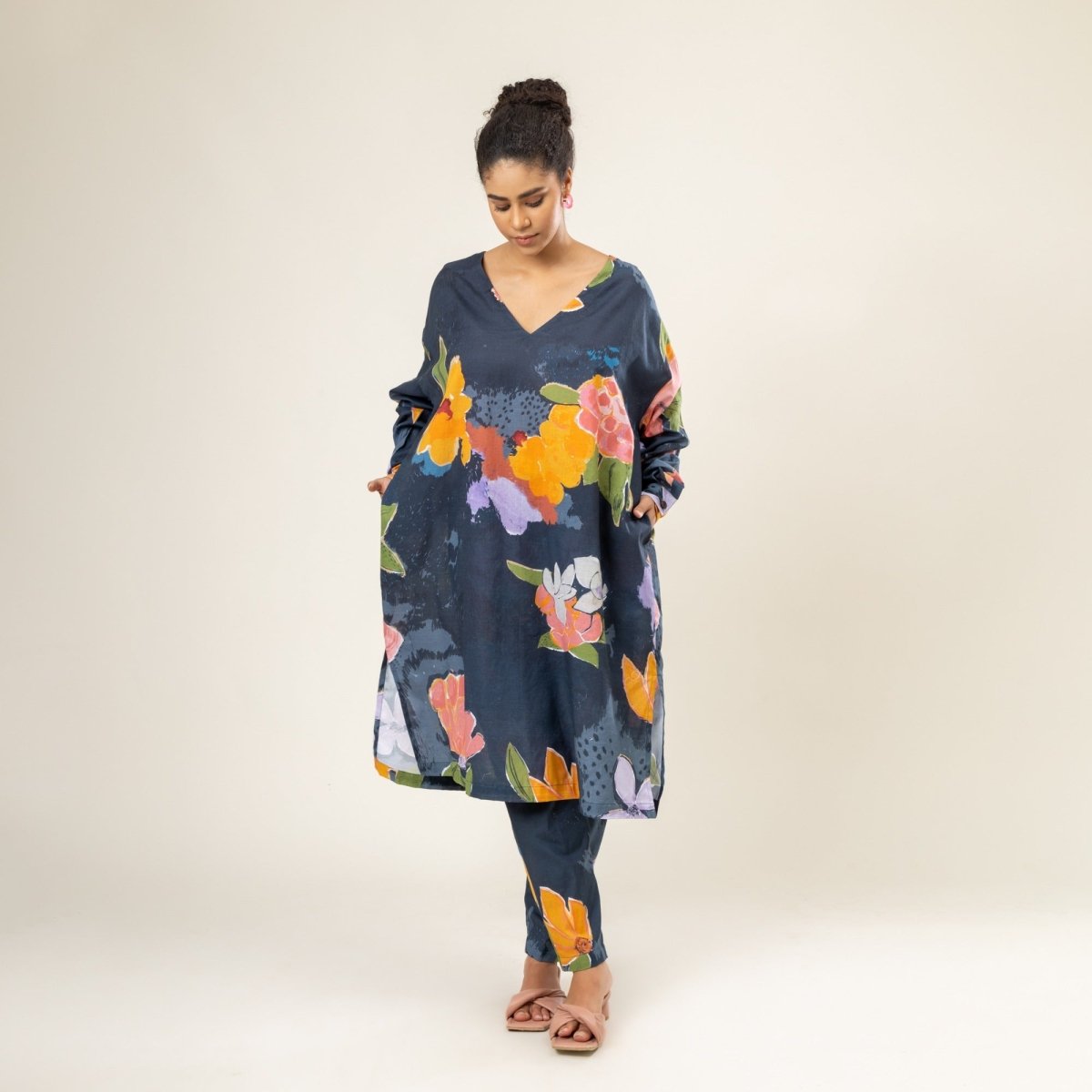 Helen Upcycled Cotton Floral Kaftan | Verified Sustainable by Brown Living™