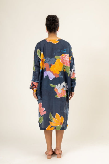 Helen Upcycled Cotton Floral Kaftan | Verified Sustainable by Brown Living™