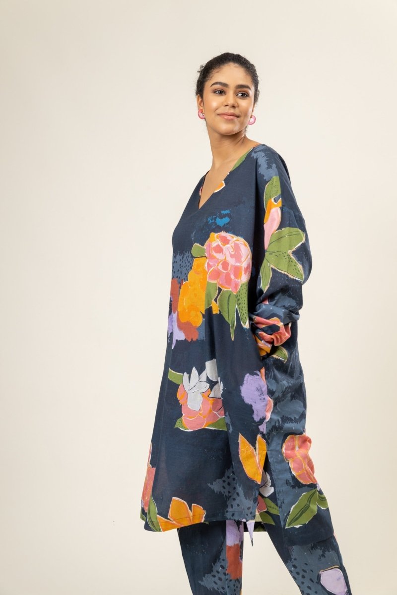 Helen Upcycled Cotton Floral Kaftan | Verified Sustainable by Brown Living™