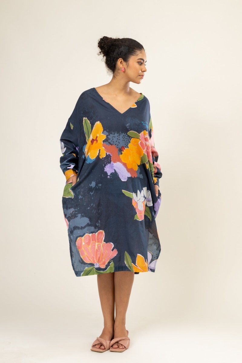 Helen Upcycled Cotton Floral Kaftan | Verified Sustainable by Brown Living™