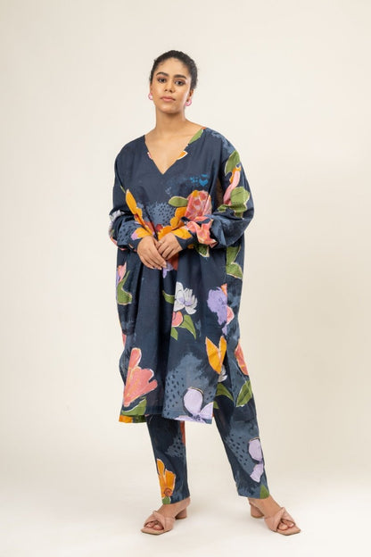 Helen Upcycled Cotton Floral Kaftan | Verified Sustainable by Brown Living™