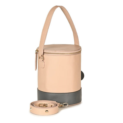 Hemera (Almond & Grey) | Women's bag made with Apple Leather – Womens Handbag on Brown Living™. SKU: BGH 5002. Img 2.
