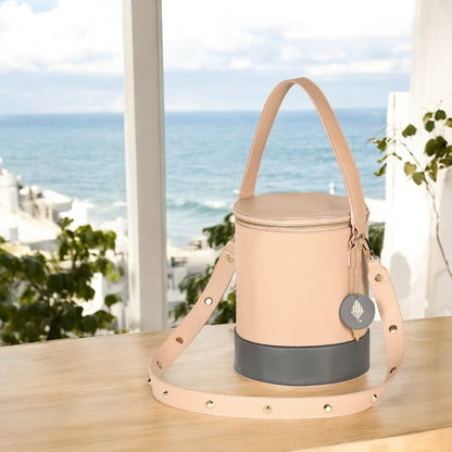 Hemera (Almond & Grey) | Women's bag made with Apple Leather – Womens Handbag on Brown Living™. SKU: BGH 5002. Img 9.