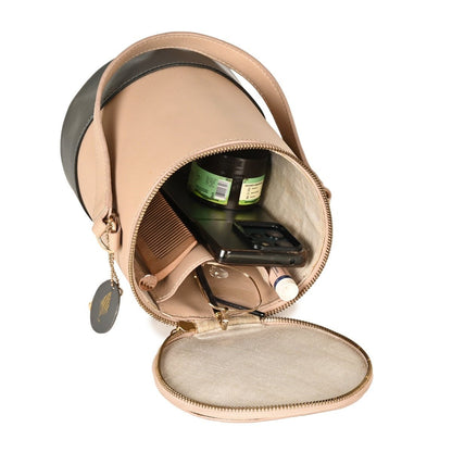 Hemera (Almond & Grey) | Women's bag made with Apple Leather – Womens Handbag on Brown Living™. SKU: BGH 5002. Img 8.