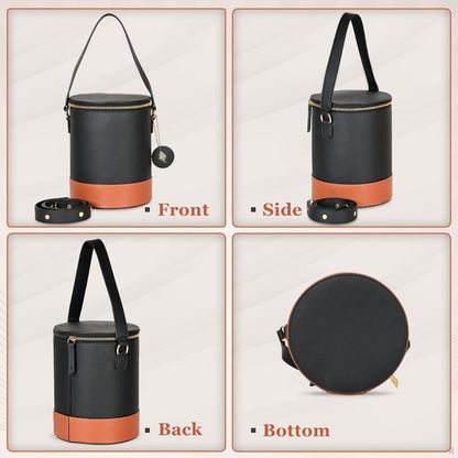 Hemera (Black & Gingerbread) | Women's Bag made with Apple Leather – Womens Handbag on Brown Living™. SKU: BGH 5001. Img 9.