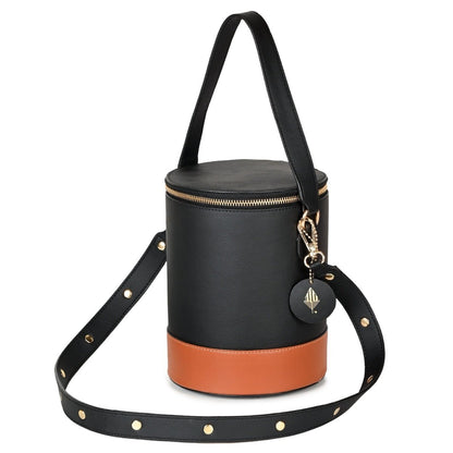 Hemera (Black & Gingerbread) | Women's Bag made with Apple Leather – Womens Handbag on Brown Living™. SKU: BGH 5001. Img 1.