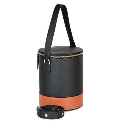 Hemera (Black & Gingerbread) | Women's Bag made with Apple Leather – Womens Handbag on Brown Living™. SKU: BGH 5001. Img 3.