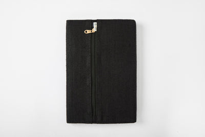 Hemp A5 Diary Cover | Eco - Friendly Notebook Sleeve – Desk Organizers on Brown Living™. SKU: GDC02-BLACK. Img 1.