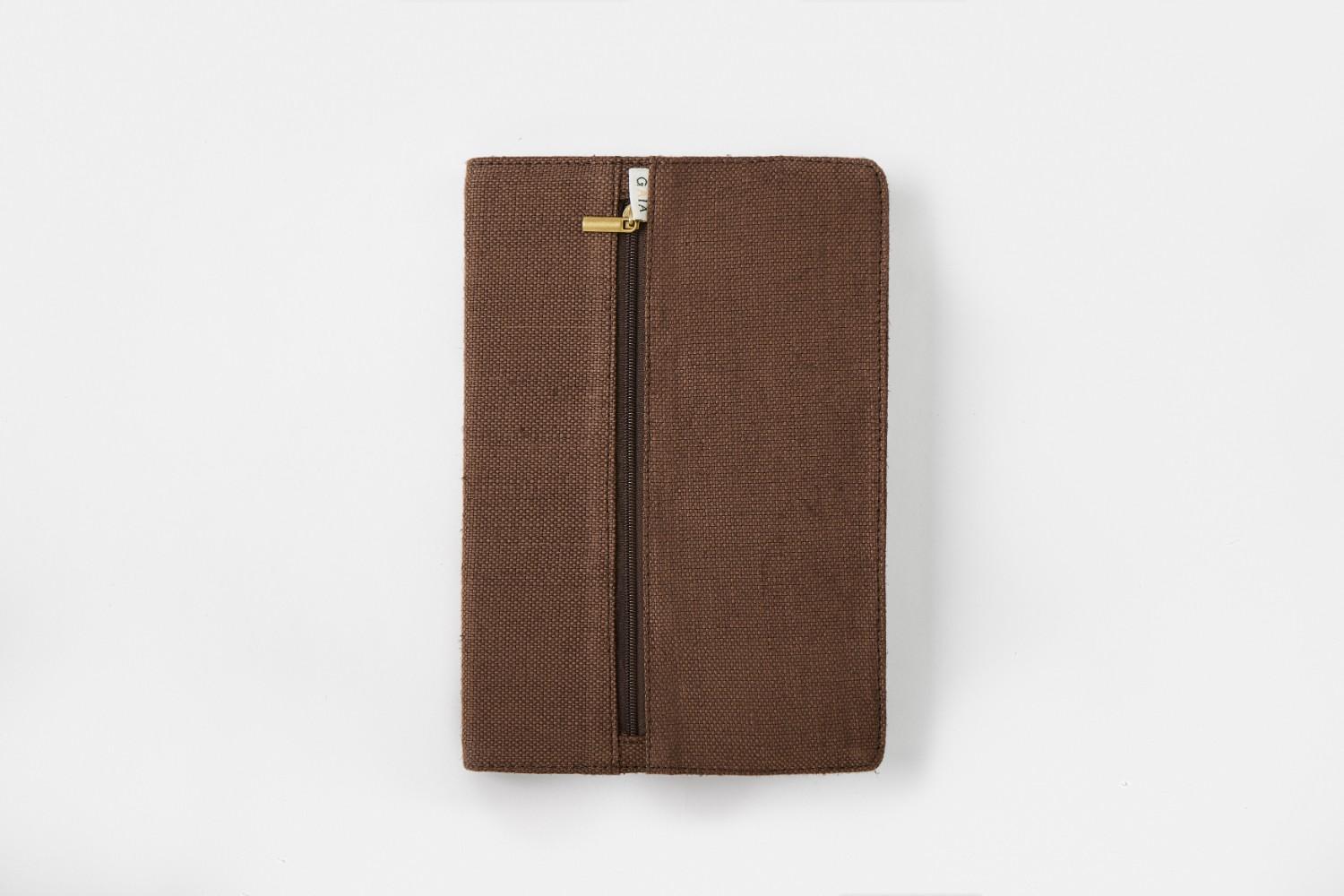 Hemp A5 Diary Cover | Eco - Friendly Notebook Sleeve – Desk Organizers on Brown Living™. SKU: GDC02-BROWN. Img 13.