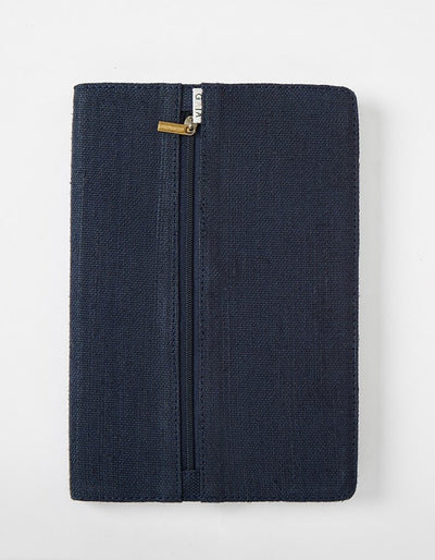 Hemp A5 Diary Cover | Eco - Friendly Notebook Sleeve – Desk Organizers on Brown Living™. SKU: GDC02-NAVYBLUE. Img 6.