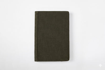 Hemp A5 Diary Cover | Eco - Friendly Notebook Sleeve – Desk Organizers on Brown Living™. SKU: GDC02-OLIVE. Img 12.