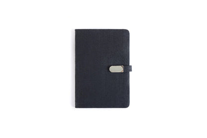 Hemp A5 Diary with Button Flap Closure | Eco - Friendly Handcrafted Note – Notebooks & Notepads on Brown Living™. SKU: GD06-BLACK. Img 1.