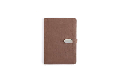 Hemp A5 Diary with Button Flap Closure | Eco - Friendly Handcrafted Note – Notebooks & Notepads on Brown Living™. SKU: GD06-BROWN. Img 3.