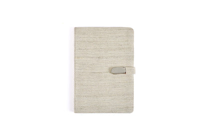 Hemp A5 Diary with Button Flap Closure | Eco - Friendly Handcrafted Note – Notebooks & Notepads on Brown Living™. SKU: GD06-NATURAL. Img 5.