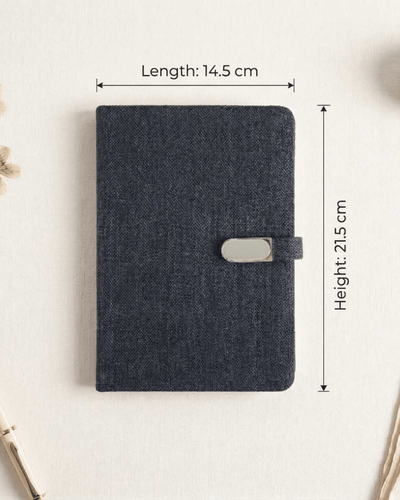 Hemp A5 Diary with Button Flap Closure | Eco - Friendly Handcrafted Note – Stationary on Brown Living™. SKU: GD06-OLIVE. Img 13.
