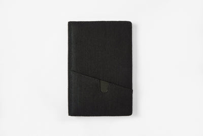 Hemp A5 Non - Dated Diary with Pocket | Eco - Friendly Handmade Journal – Notebooks & Notepads on Brown Living™. SKU: GD02-BLACK. Img 1.