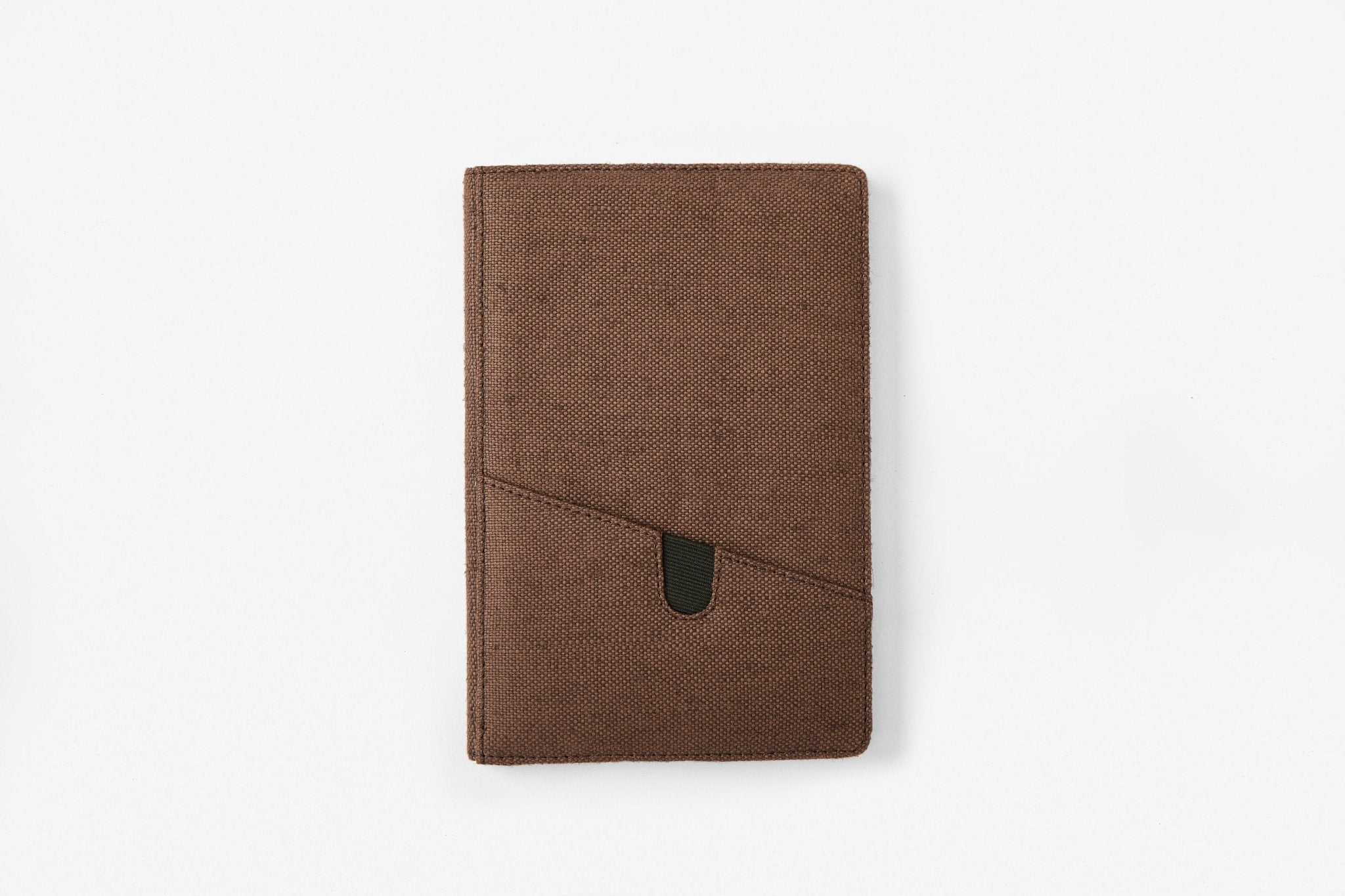 Hemp A5 Non - Dated Diary with Pocket | Eco - Friendly Handmade Journal – Notebooks & Notepads on Brown Living™. SKU: GD02-BROWN. Img 2.