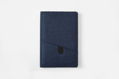 Hemp A5 Non - Dated Diary with Pocket | Eco - Friendly Handmade Journal – Notebooks & Notepads on Brown Living™. SKU: GD02-NAVYBLUE. Img 3.
