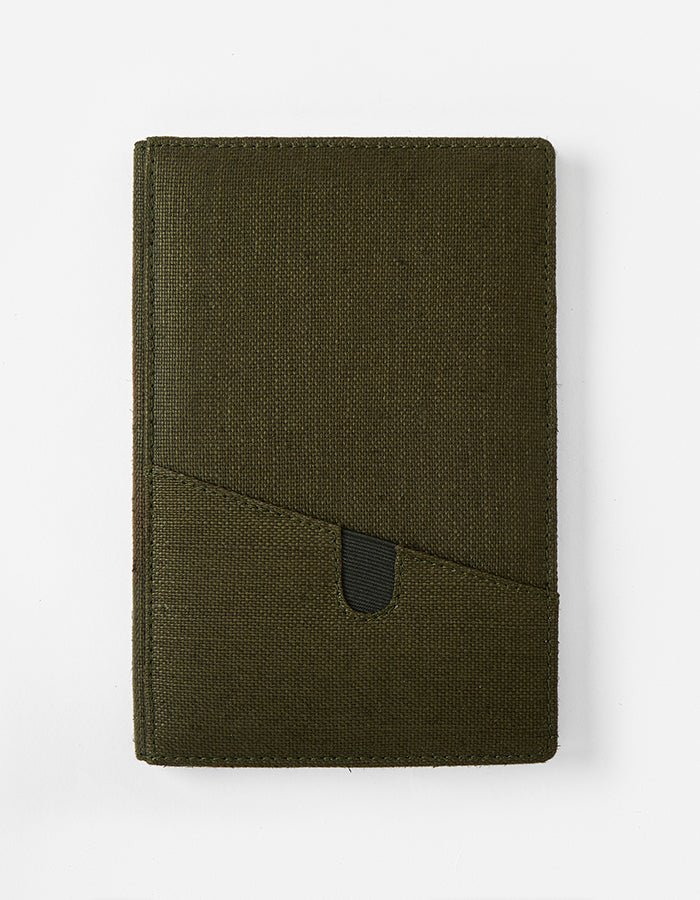 Hemp A5 Non - Dated Diary with Pocket | Eco - Friendly Handmade Journal – Notebooks & Notepads on Brown Living™. SKU: GD02-OLIVE. Img 10.