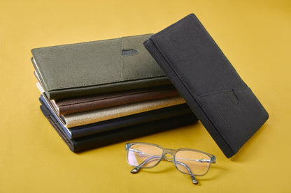 Hemp A5 Non - Dated Diary with Pocket | Eco - Friendly Handmade Journal – Notebooks & Notepads on Brown Living™. SKU: GD02-OLIVE. Img 5.