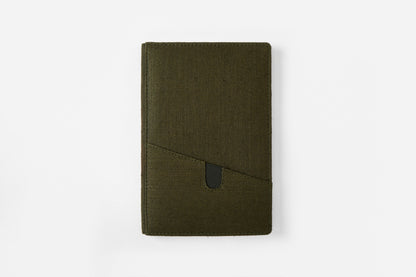 Hemp A5 Non - Dated Diary with Pocket | Eco - Friendly Handmade Journal – Notebooks & Notepads on Brown Living™. SKU: GD02-OLIVE. Img 4.
