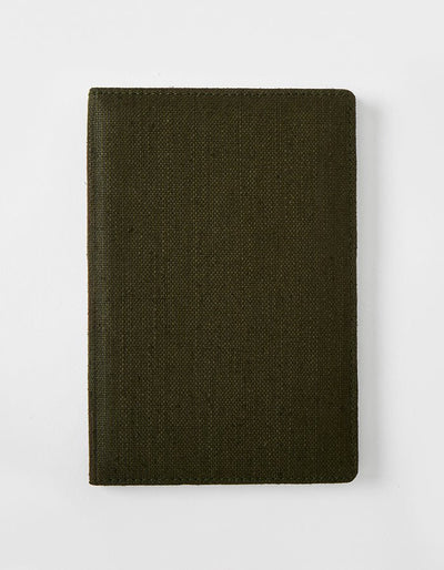 Hemp A5 Non - Dated Diary with Pocket | Eco - Friendly Handmade Journal – Notebooks & Notepads on Brown Living™. SKU: GD02-OLIVE. Img 11.