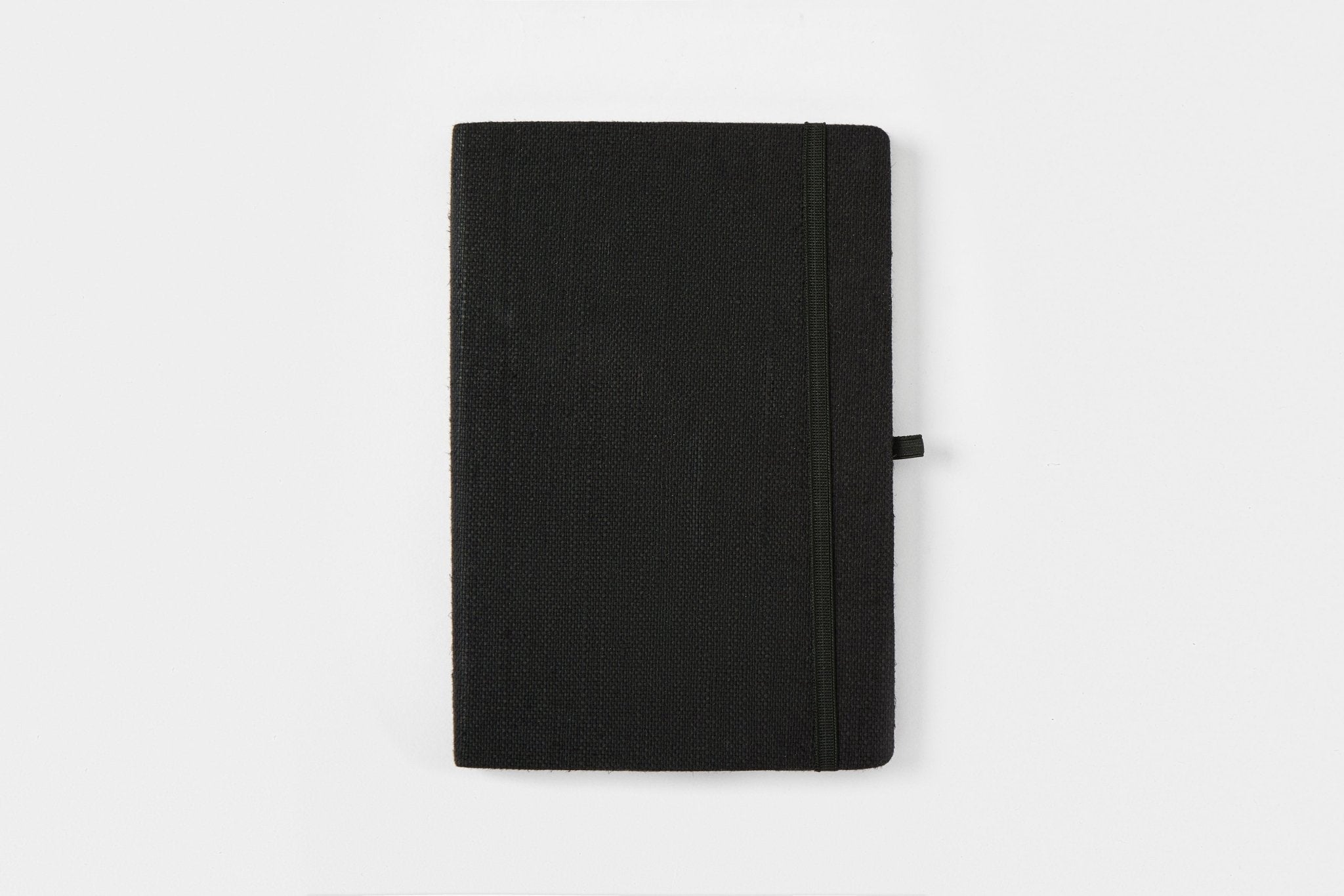Hemp A5 Notebook Diary with Elastic Lock & Pen Loop – Notebooks & Notepads on Brown Living™. SKU: GD05-BLACK. Img 3.