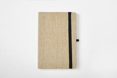 Hemp A5 Notebook Diary with Elastic Lock & Pen Loop – Notebooks & Notepads on Brown Living™. SKU: GD05-NATURAL. Img 13.