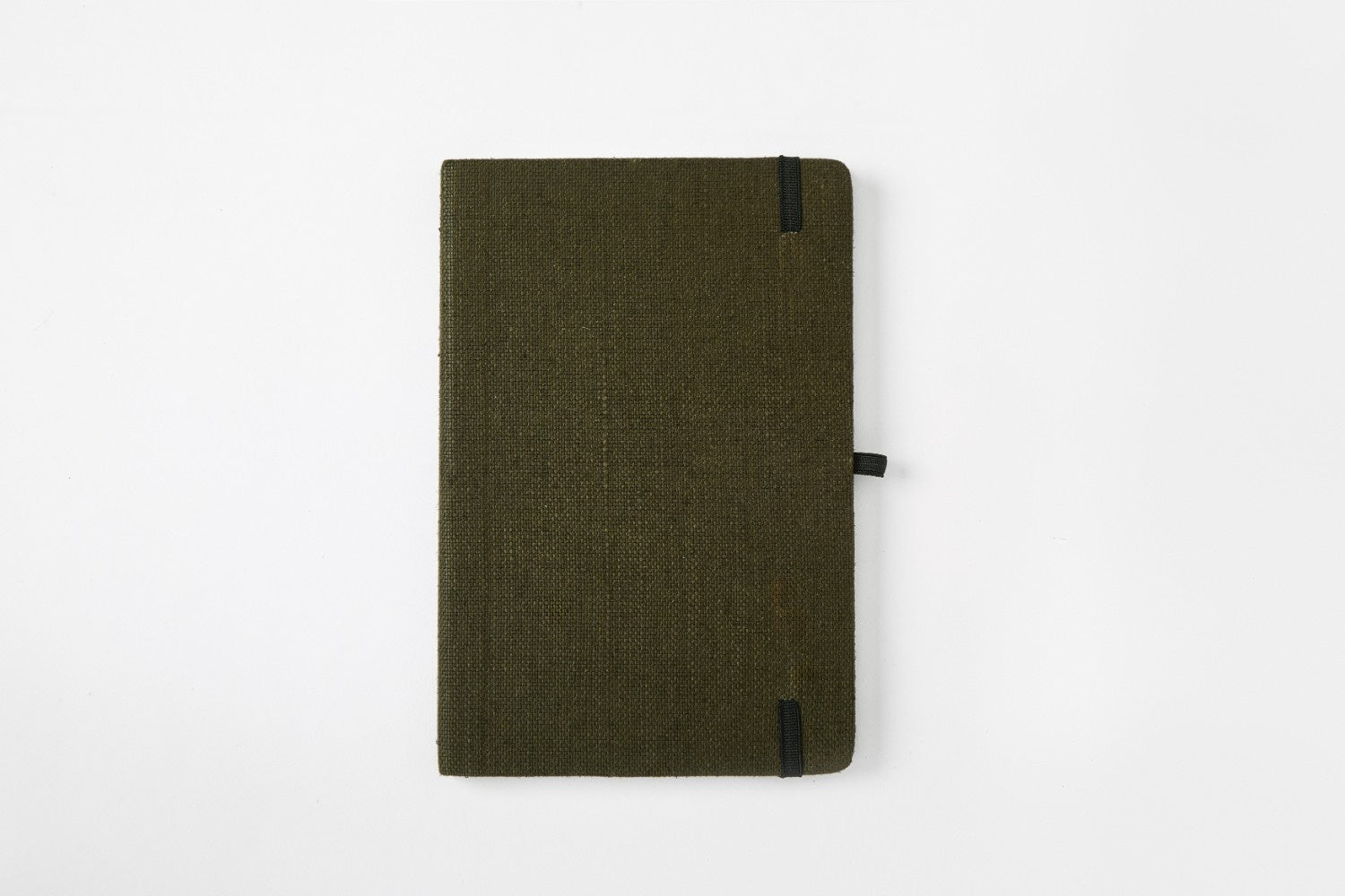 Hemp A5 Notebook Diary with Elastic Lock & Pen Loop – Notebooks & Notepads on Brown Living™. SKU: GD05-OLIVE. Img 11.