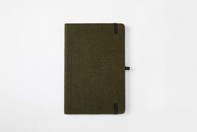 Hemp A5 Notebook Diary with Elastic Lock & Pen Loop – Notebooks & Notepads on Brown Living™. SKU: GD05-OLIVE. Img 11.