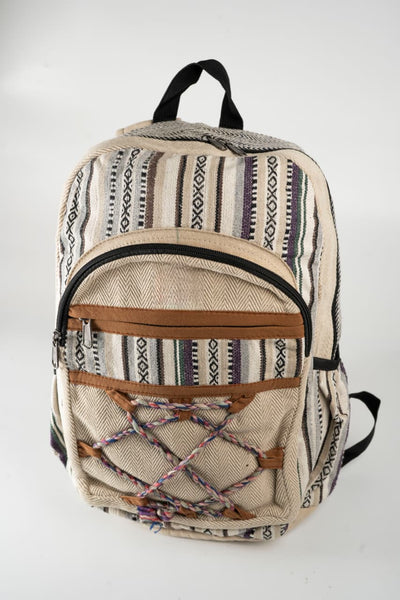 Hemp Backpack | Eco Friendly Durable Travel Bag – Backpacks on Brown Living™. SKU: ANTHBPLAG. Img 1.