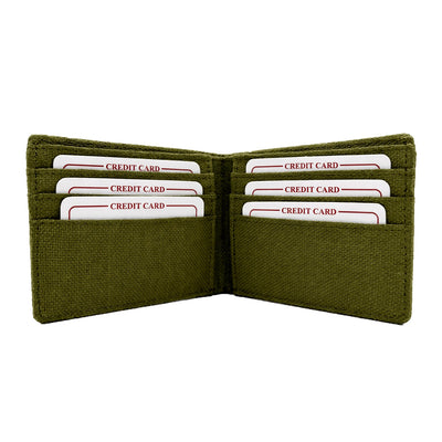 Hemp Classic Bifold Men’s Wallet Eco Friendly Minimal Wallet – Mens Wallet on Brown Living™. SKU: GWL03-OLIVE. Img 13.