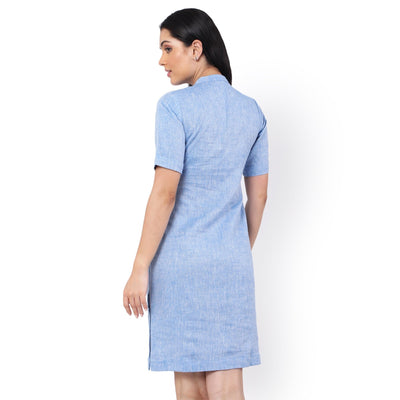 Hemp Denim Blue Dress – Womens Dress on Brown Living™. SKU: GD02-SKYBLUE-S. Img 7.