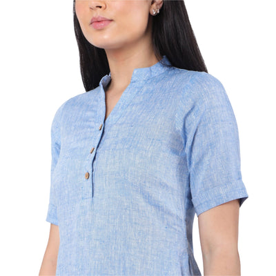 Hemp Denim Blue Dress – Womens Dress on Brown Living™. SKU: GD02-SKYBLUE-S. Img 5.
