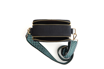 Hemp Double Pocket Sling Bag | Crossbody Sling for Everyday Use – Bags on Brown Living™. SKU: GSB01-BLACK. Img 4.