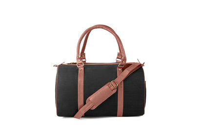 Hemp Duffle Bag | Eco - Friendly Travel & Gym Bag – Travel Duffel on Brown Living™. SKU: GDB01-BLACK. Img 1.