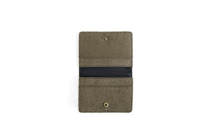 Hemp Fliptop Horizontal Card Holder | Eco - Friendly Handcrafted Wallet – Desk Accessories on Brown Living™. SKU: GCH02-OLIVE. Img 9.