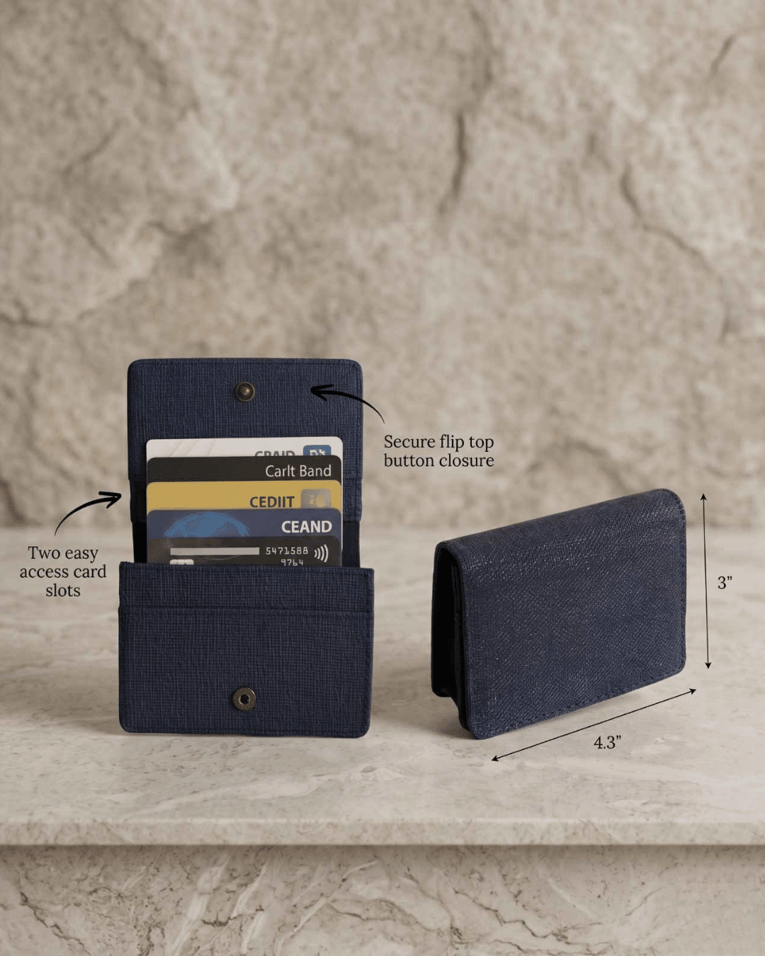 Hemp Fliptop Horizontal Card Holder | Eco - Friendly Handcrafted Wallet – Desk Accessories on Brown Living™. SKU: GCH02-OLIVE. Img 11.