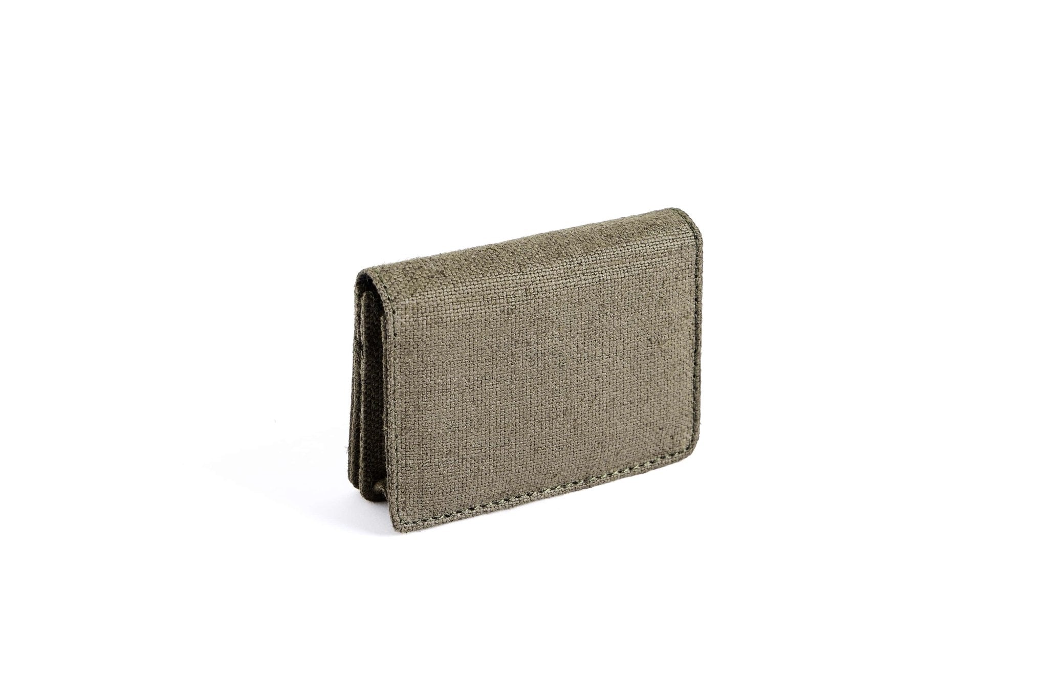 Hemp Fliptop Horizontal Card Holder | Eco - Friendly Handcrafted Wallet – Desk Accessories on Brown Living™. SKU: GCH02-OLIVE. Img 3.