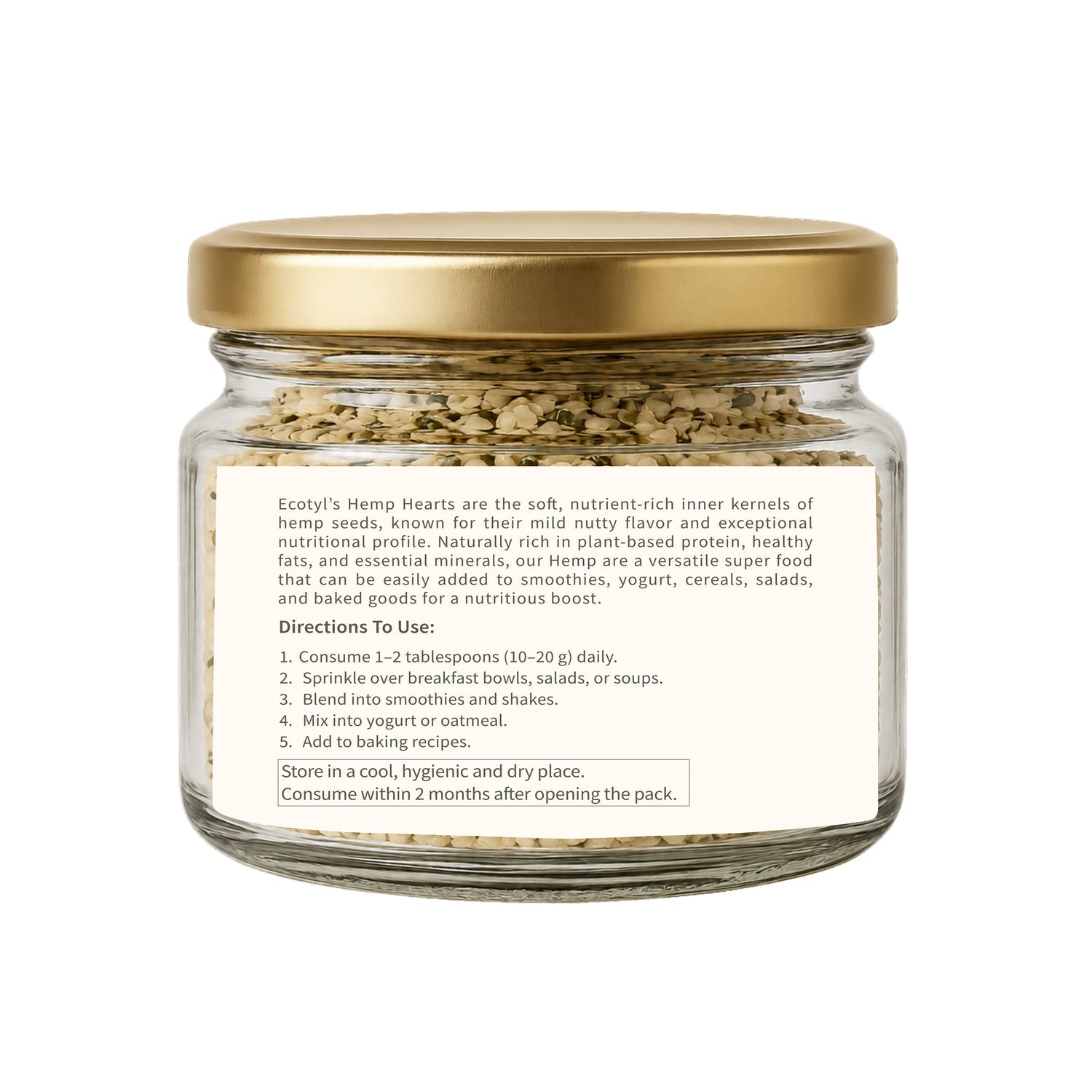 Hemp Hearts | Rich in Omega-3 & Protein | 175g – Dried Fruits, Nuts & Seeds on Brown Living™. SKU: ECOTYL00049. Img 6.