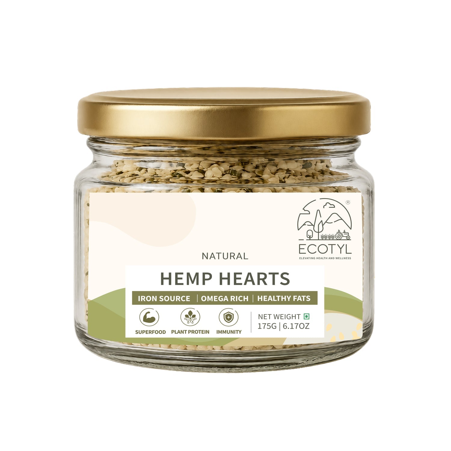 Hemp Hearts | Rich in Omega-3 & Protein | 175g – Dried Fruits, Nuts & Seeds on Brown Living™. SKU: ECOTYL00049. Img 5.