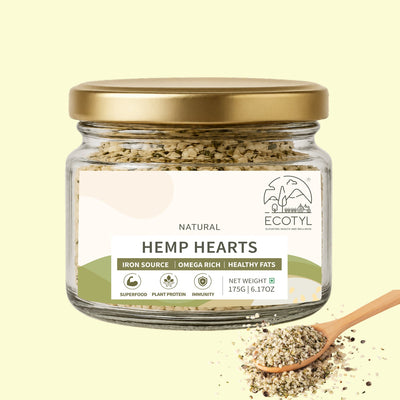 Hemp Hearts | Rich in Omega-3 & Protein | 175g – Dried Fruits, Nuts & Seeds on Brown Living™. SKU: ECOTYL00049. Img 1.